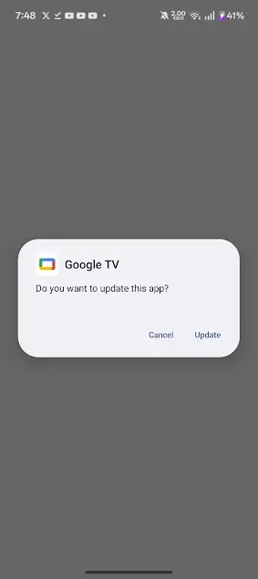 Screenshot of Google TV