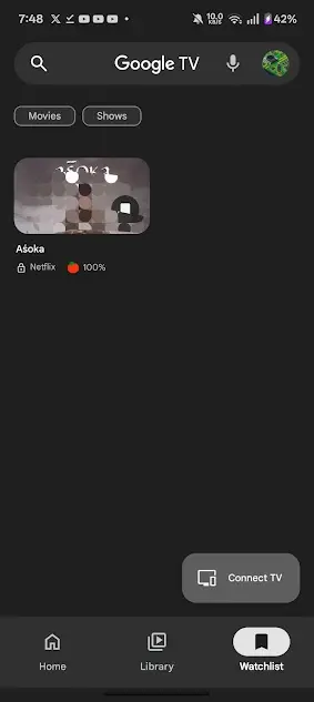 Screenshot of Google TV Download